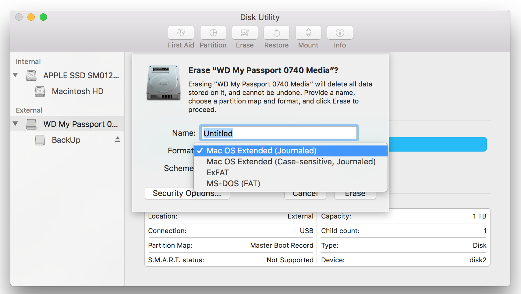 Change my passport name external drive mac os x